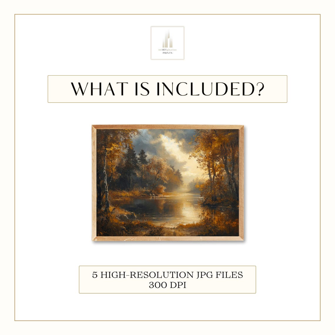 Vintage Fall Landscape Oil Painting Fall Wall Art Fall Painting Fall Print Autumn Decor Fall Earth Tones Fall Decor Moody Wall Art - Image 3