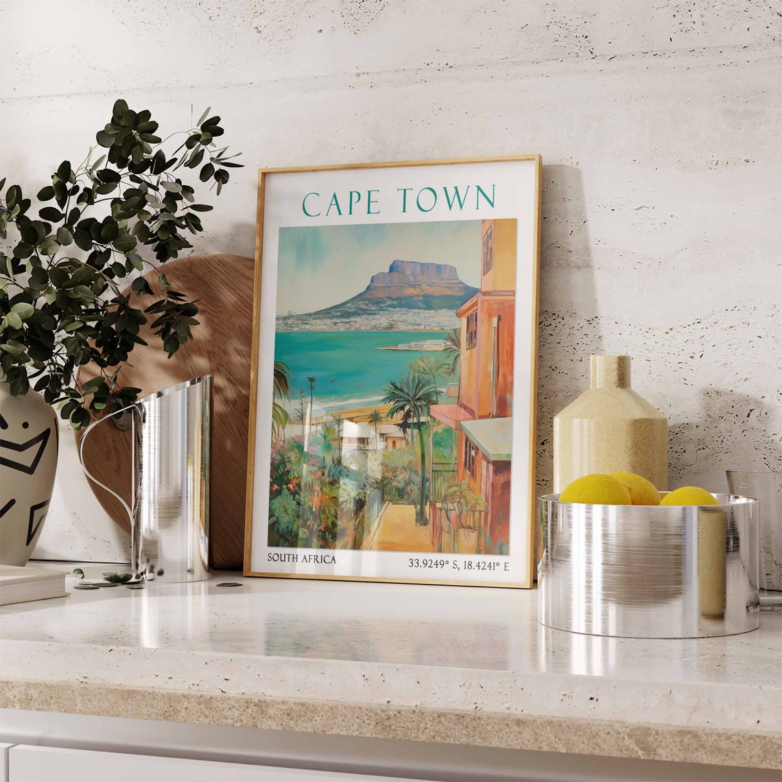 Cape Town Travel Print Cape Town Travel Poster South Africa Wall Art Table Mountain Art Vintage Cape Town Poster Vintage Travel Decor - Image 3