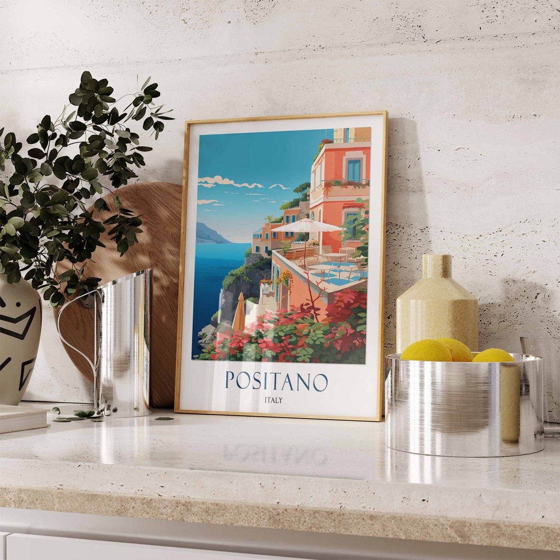 Positano Travel Print Positano Travel Poster Italy Travel Decor Travel Gift Positano Art Print Landscape Print Italian Wall Art - Image 3