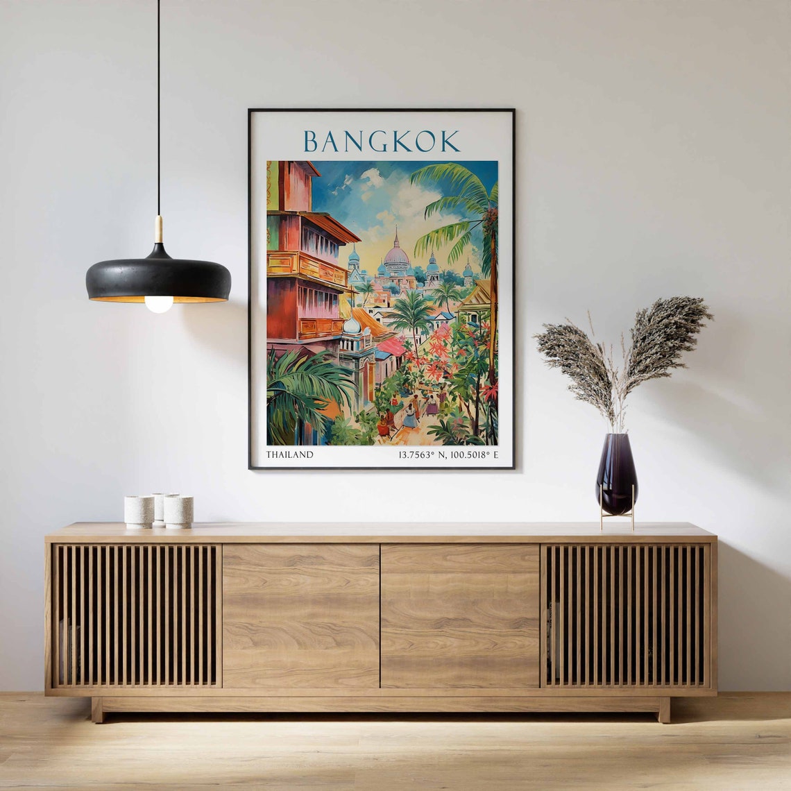 Bangkok Travel Print Bangkok Travel Poster Asian Travel Poster Southeast Asia Decor Thailand Wall Art Home Decor Thailand Wall Decor - Image 2