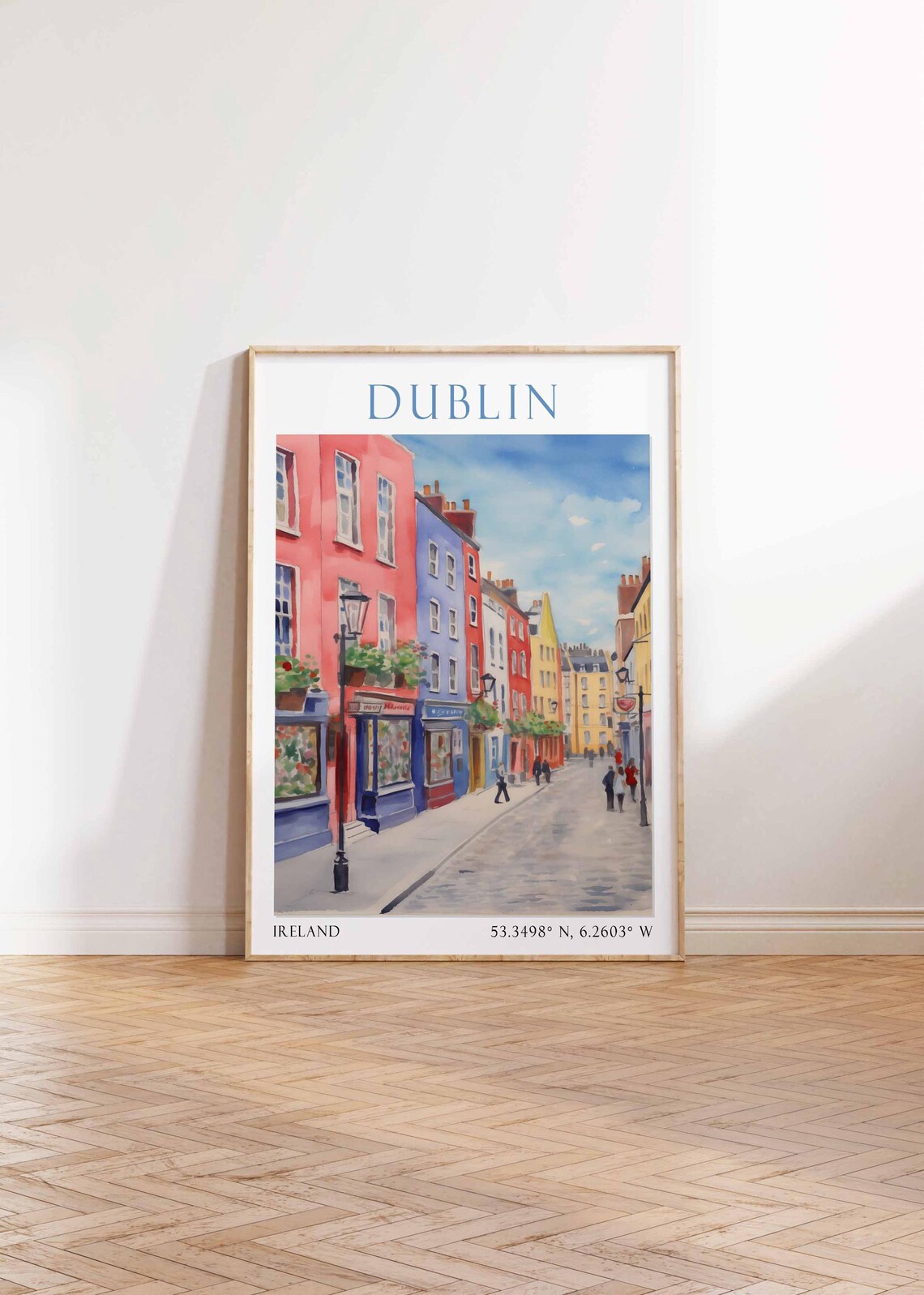 Dublin Ireland Rainbow Street Colorful Georgian Houses Travel Poster - Image 4