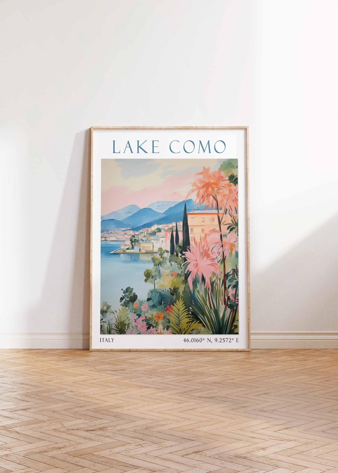 Lake Como Italy Lakeside Gardens Villa Mountains Travel Poster - Image 4