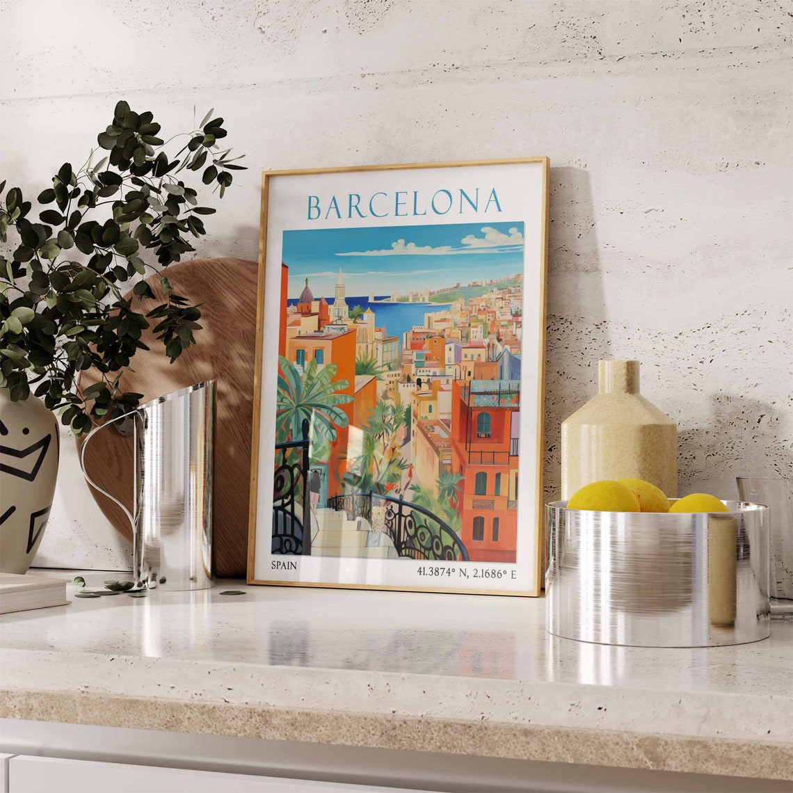 Barcelona Travel Print Barcelona Travel Poster Spain Travel Decor European Travel Decor Spain Travel Wall Art Barcelona Travel Gift - Image 3