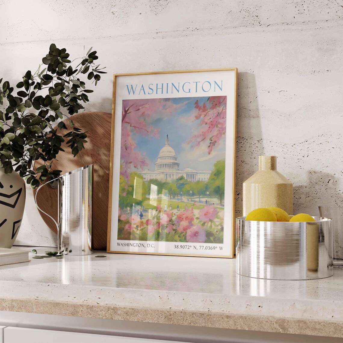 Washington DC Capitol Cherry Blossom Spring Festival Travel Poster - Image 3