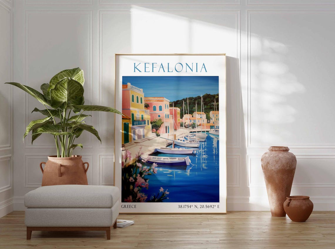 Kefalonia Travel Print Wall Art Kefalonia Greece Wall Home Decoration Kefalonia Gift Art Lovers Wall Art Print Kefalonia Wall Dcor - Image 3