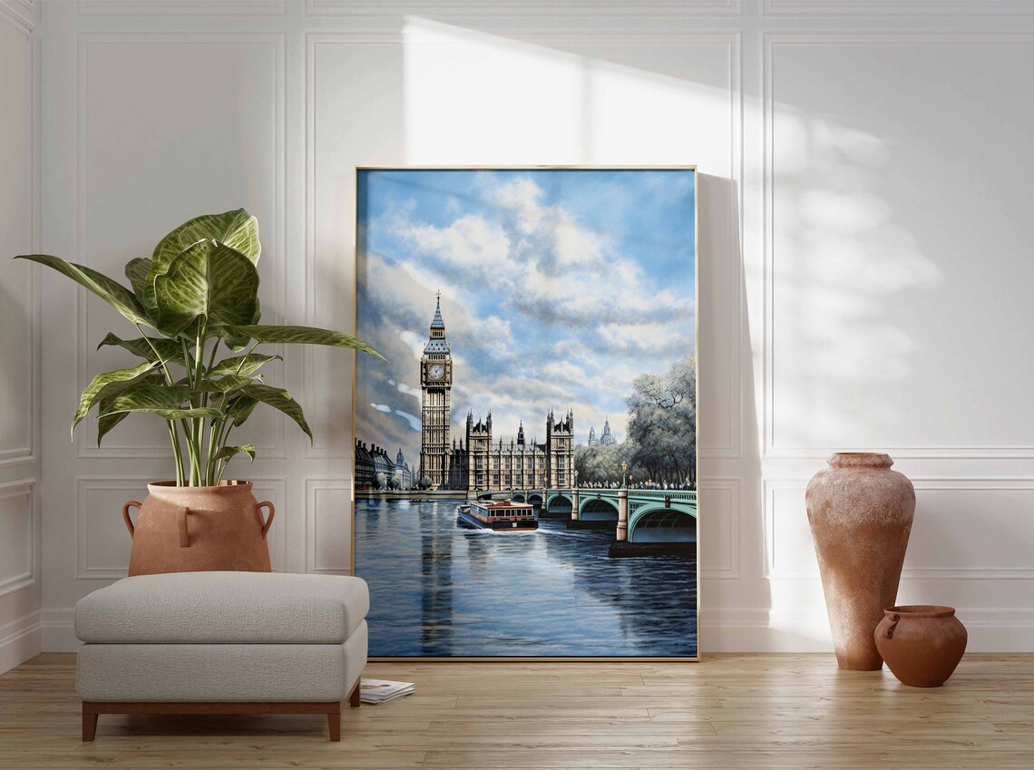 London Travel Poster Vintage Wall Art Big Ben Print Big Ben Photo Vintage London Print England Art - Image 3