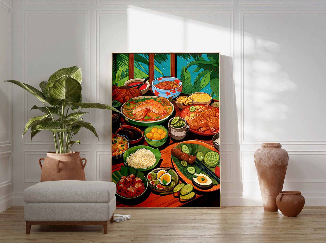 Food Print Filipino Food Poster Food Art Kitchen Decor Retro Wall Decor Kitchen Wall Art Vintage Filipino Food Wall Art Large Print - Image 3