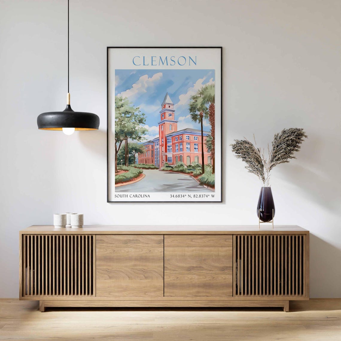 Clemson South Carolina Clock Tower Campus Building College Poster - Image 2