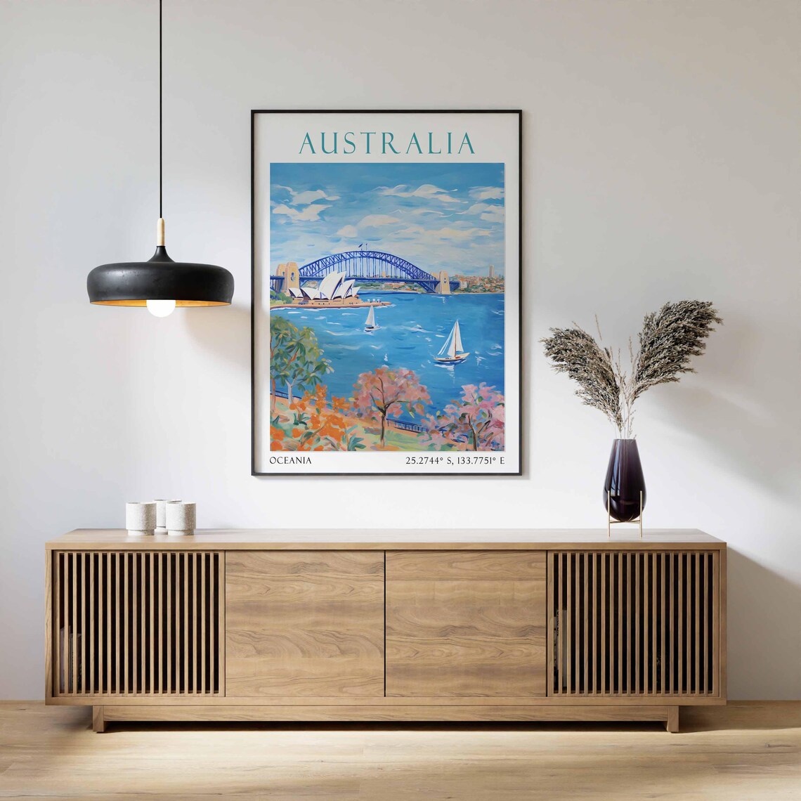 Sydney Harbour Bridge Opera House Sailboats Australia Poster - Image 2