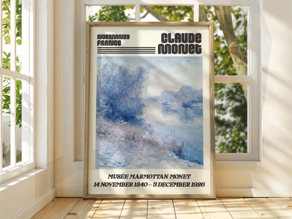 Claude Monet Poster Watercolour Art Print Vintage French Home Decor Famous Impressionism Gallery