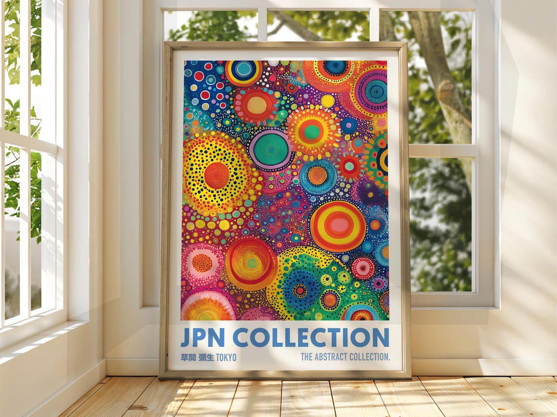 Yayoi Kusama Psychedelic Dotted Circles Pop Art Tokyo Poster