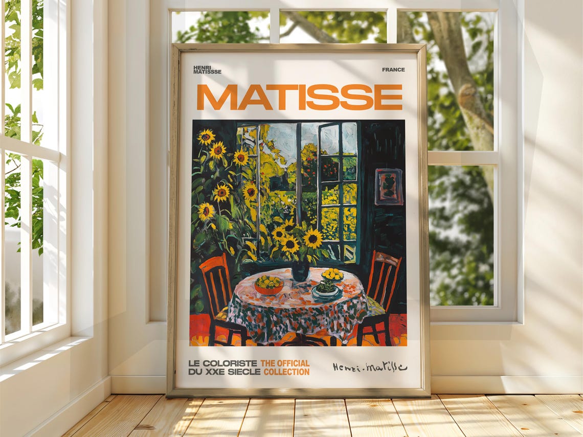 Henri Matisse Sunlit Sunflower Room Window Garden Fauvist Poster