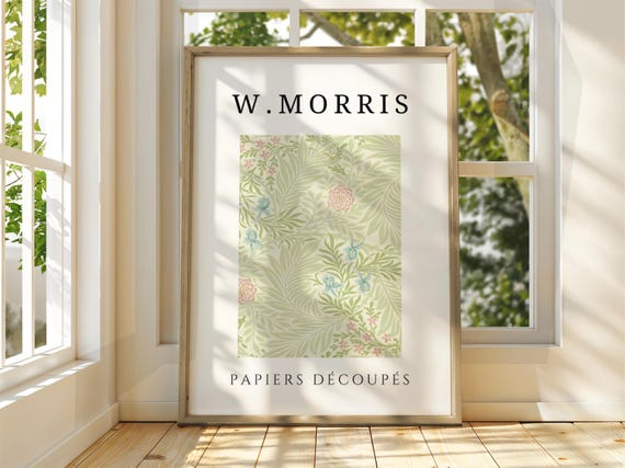 William Morris Style Floral Poster Exhibition Gallery Print Wall Art Trees Stars Moon Flowers
