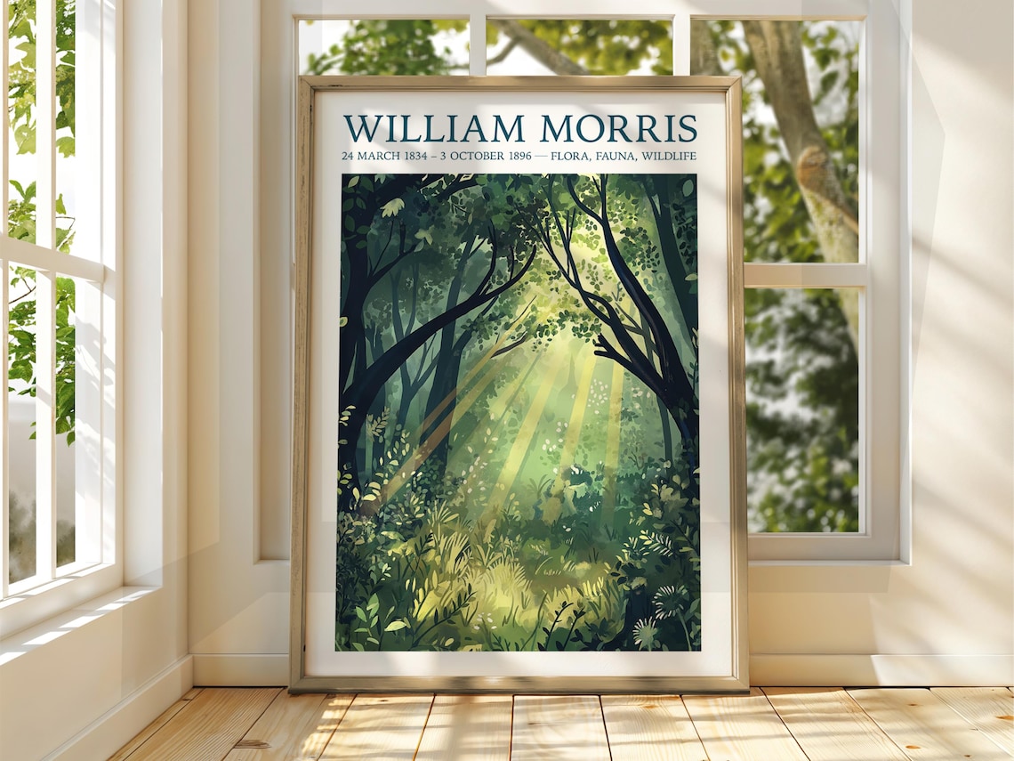 William Morris Style Autumn Forest Art Print