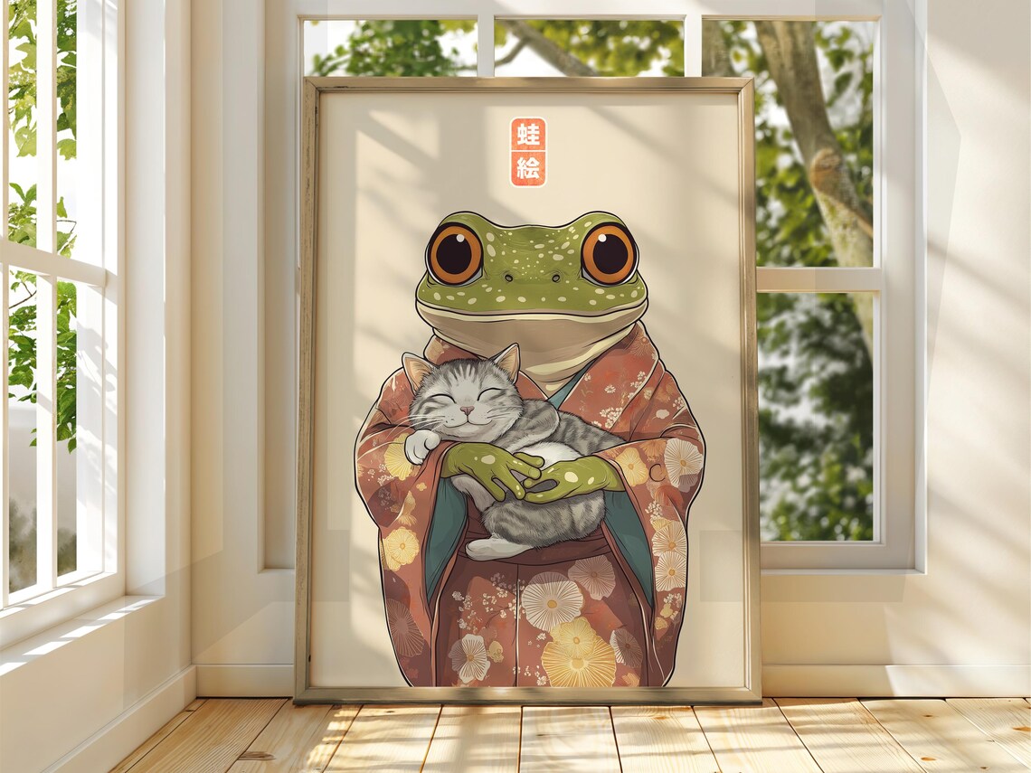 Japanese Vintage Frog by Matsumoto Hoji, Poster Print