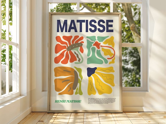 Vibrant Colorful Henri Matisse Abstract Floral Panels Gallery Poster