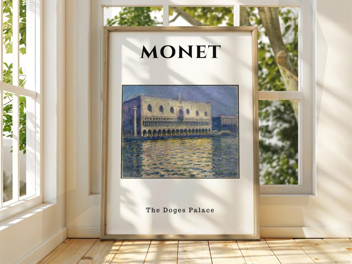 Claude Monet The Doges Palace Venice Waterfront Art Gallery Poster
