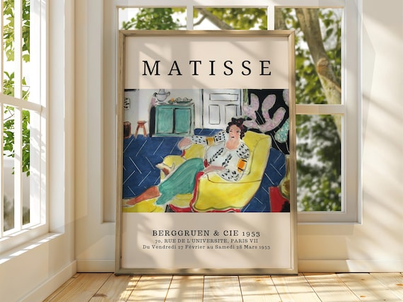 Henri Matisse Berggruen 1953 Woman Yellow Sofa Interior Exhibition Poster