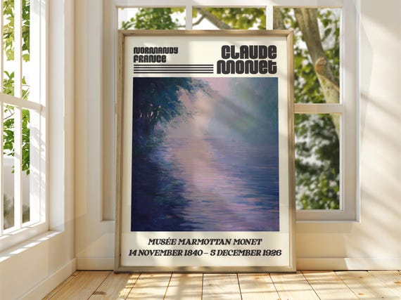 Claude Monet Poster Watercolour Art Print Vintage French Home Decor Famous Impressionism Gallery