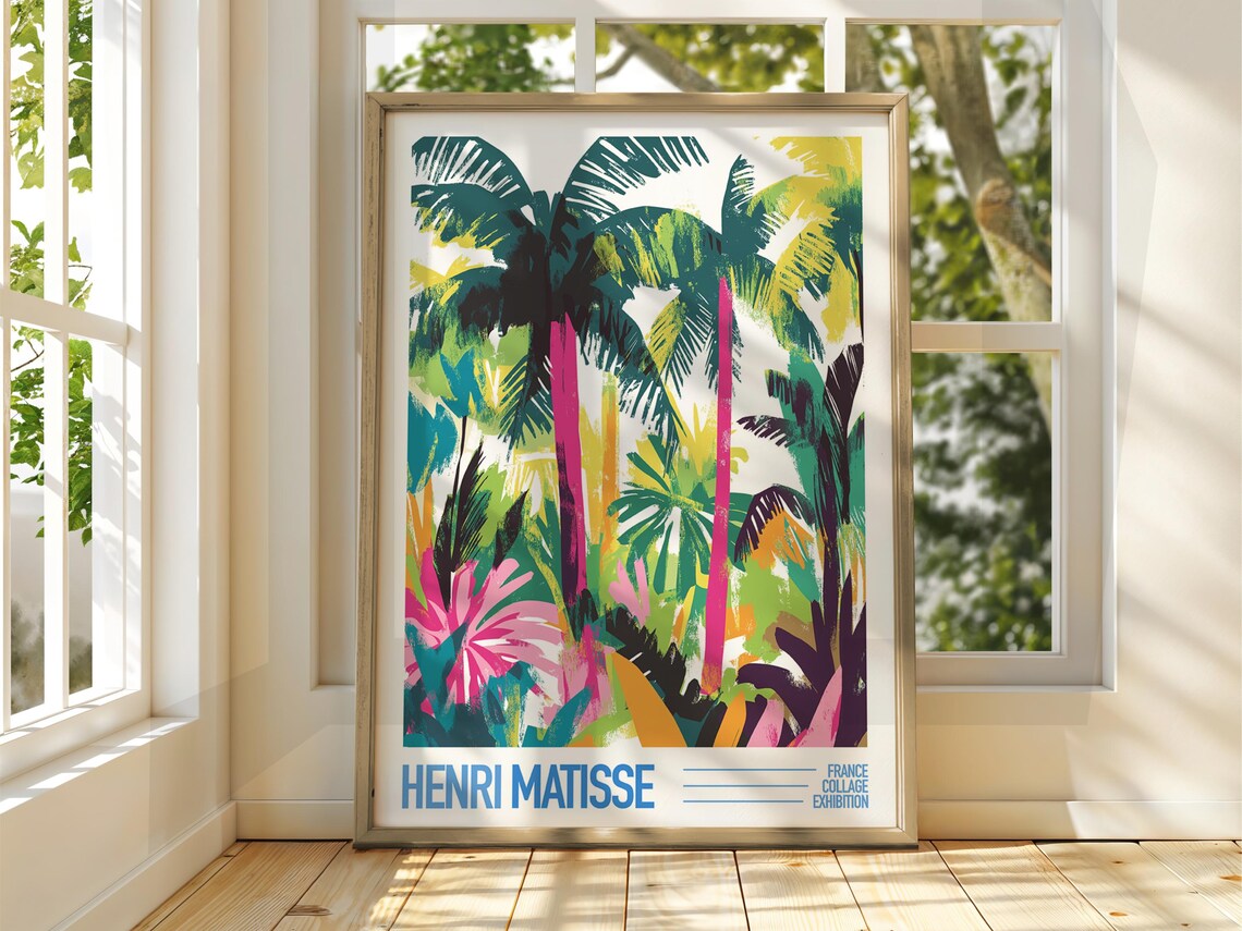 Henri Matisse Style Tropical Palm Trees Gallery Exhibition Poster Artwork