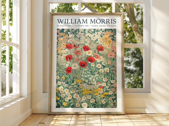 William Morris Style Autumn Forest Travel Poster