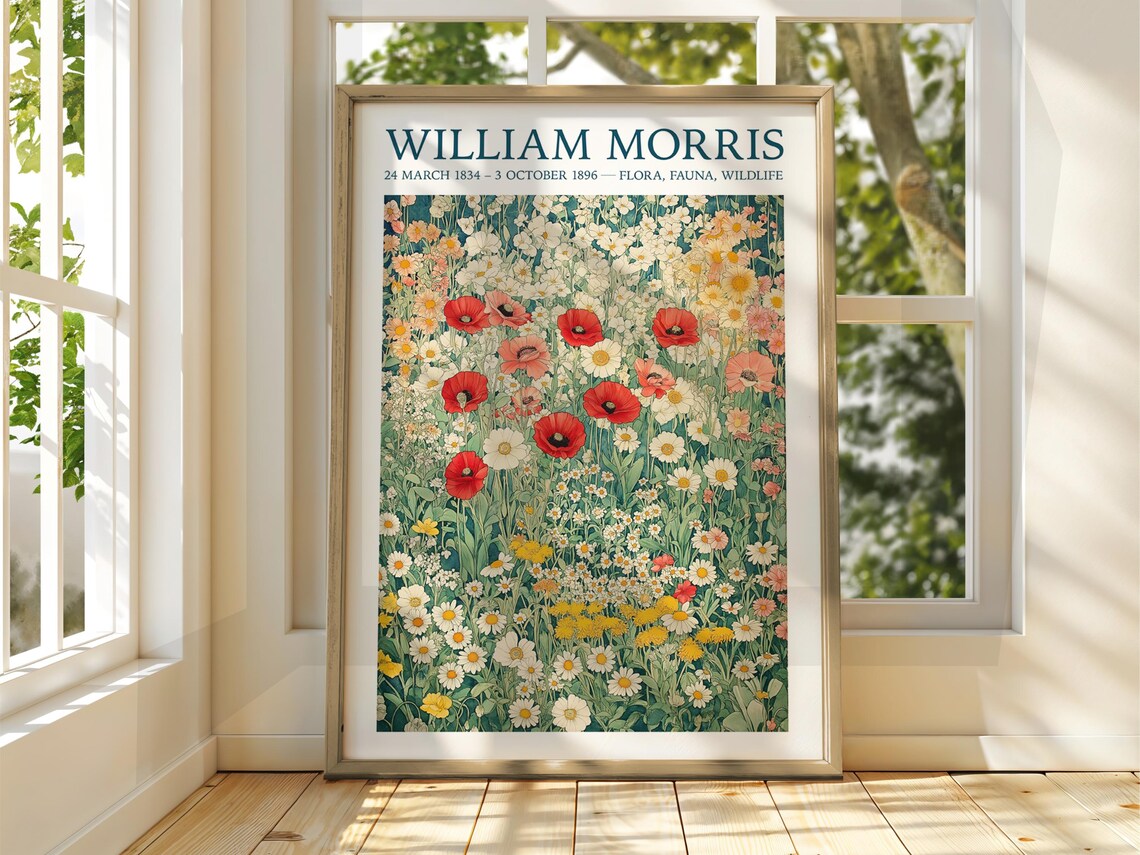 William Morris Style Autumn Forest Travel Poster