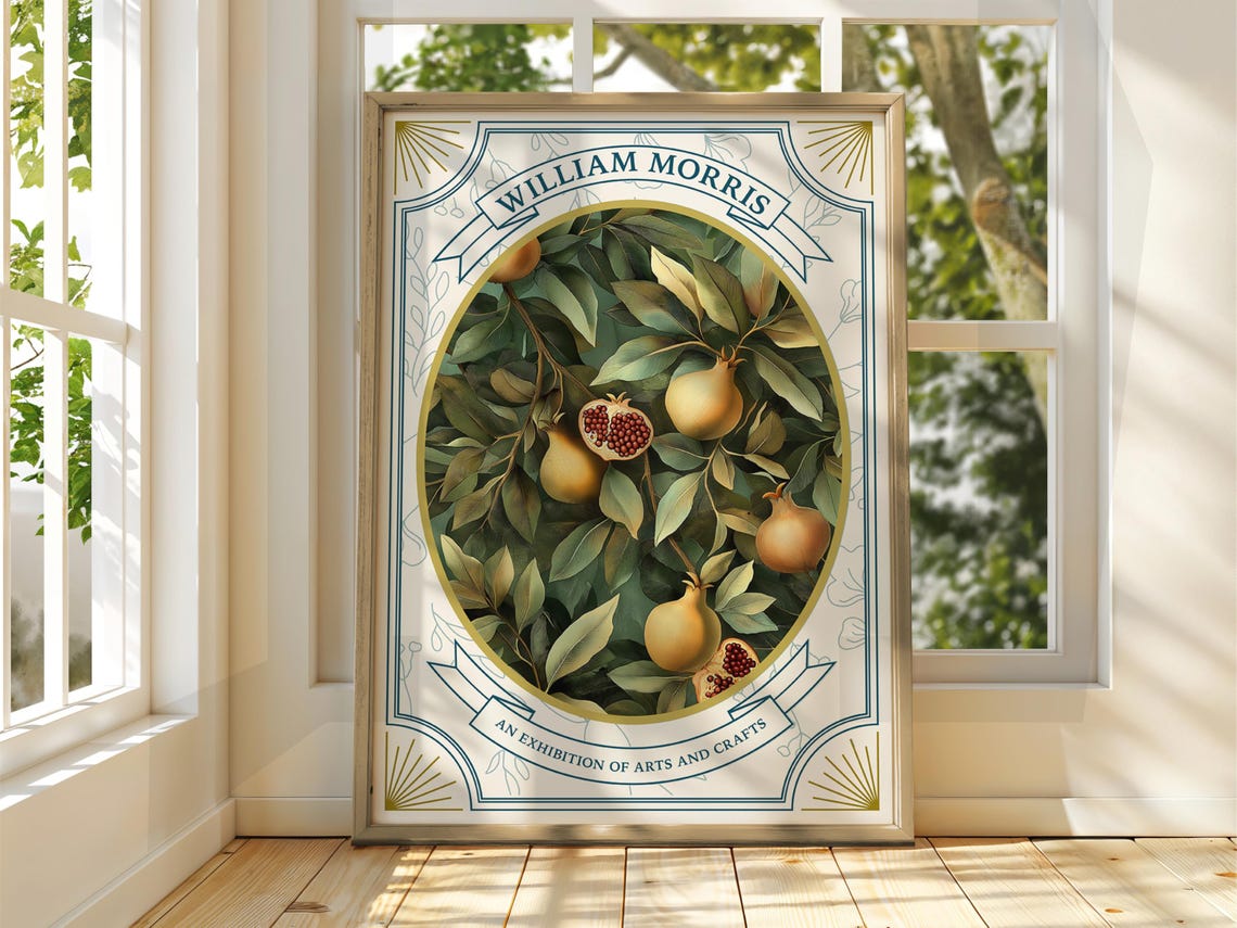 William Morris Arts And Crafts Pomegranate Pear Fruit Garden Poster