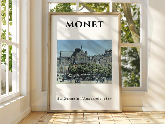 Claude Monet Poster Watercolour Art Print Vintage French Home Decor Famous Impressionism Gallery