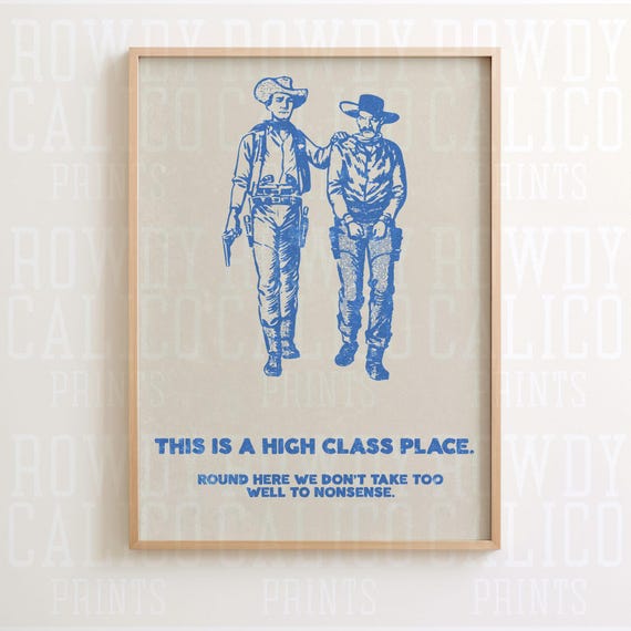 This Is A High Class Place Western Vintage Style Prints Minimalist Neutral Colors Trendy Wall Art Posters Tan