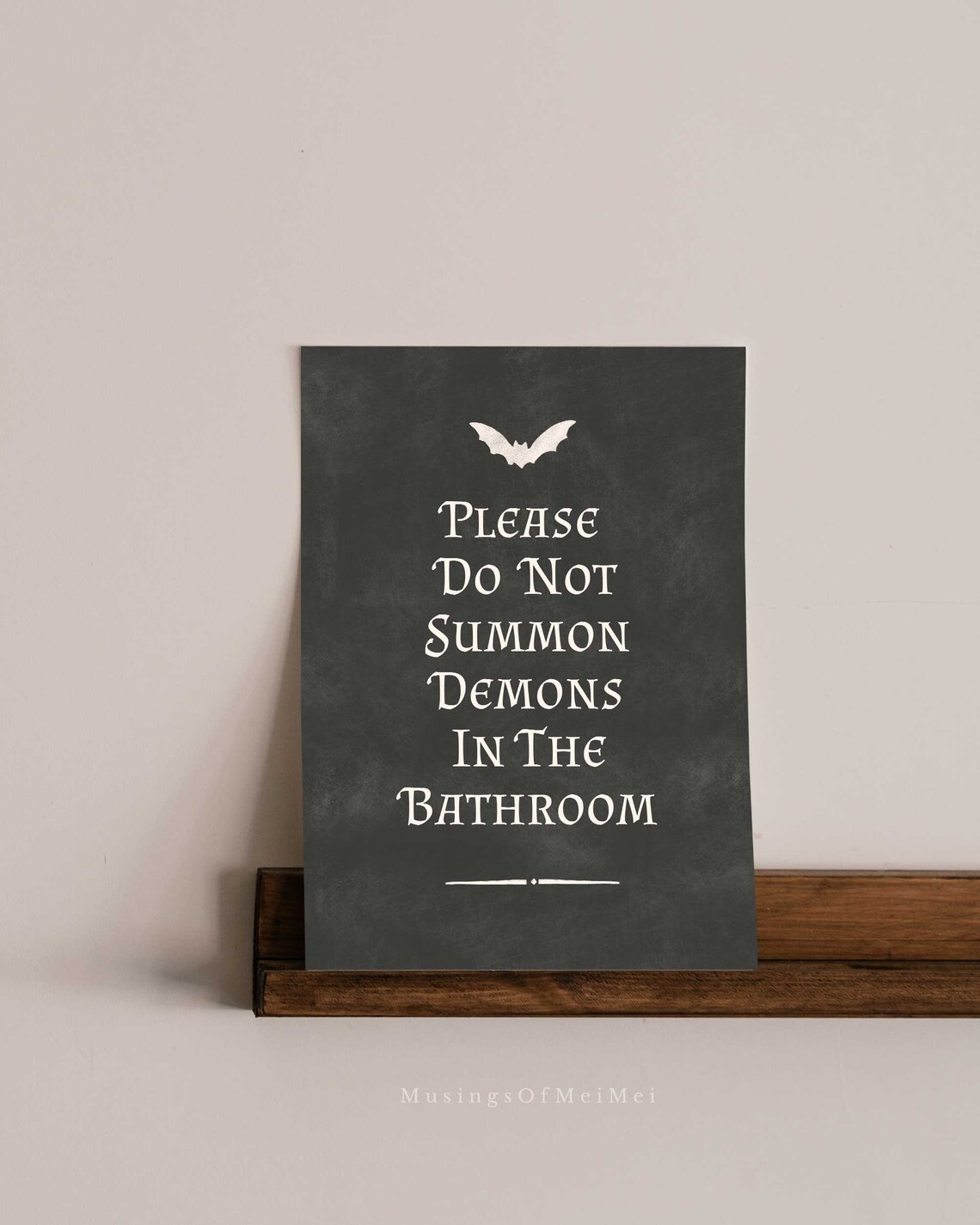 Halloween Bathroom Quote Print, Minimalist Decor Poster - Image 2
