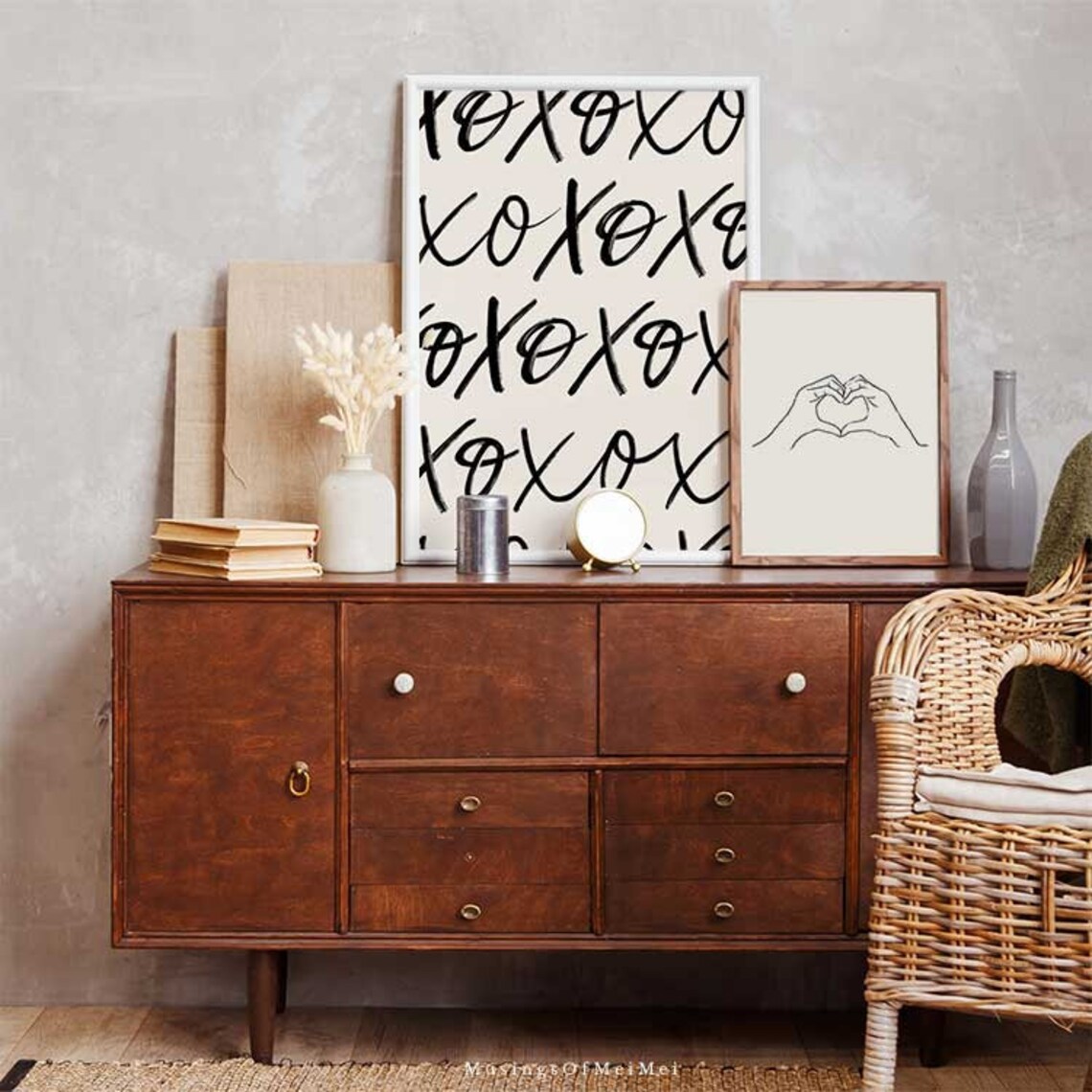 Modern Xoxo Minimalist Art Print, Scandinavian Decor - Image 2
