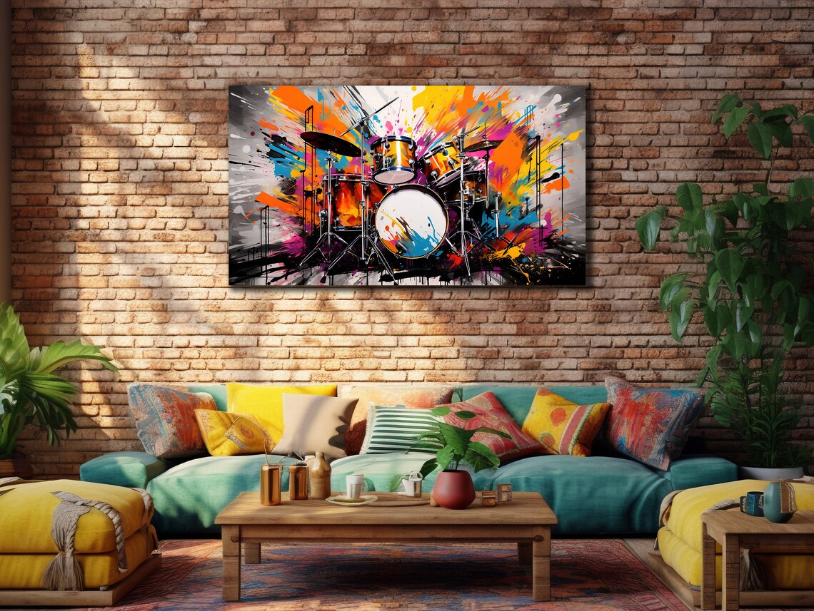 Colorful Drum Music Art Print for Home Decor - Image 2