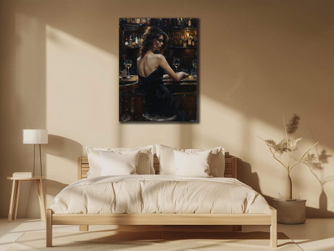 Woman Holding Glass Sexy Girl Wall Posters Girl Wall Art Bedroom Decor Silhouette Painting On Sexy Girl Artwork
