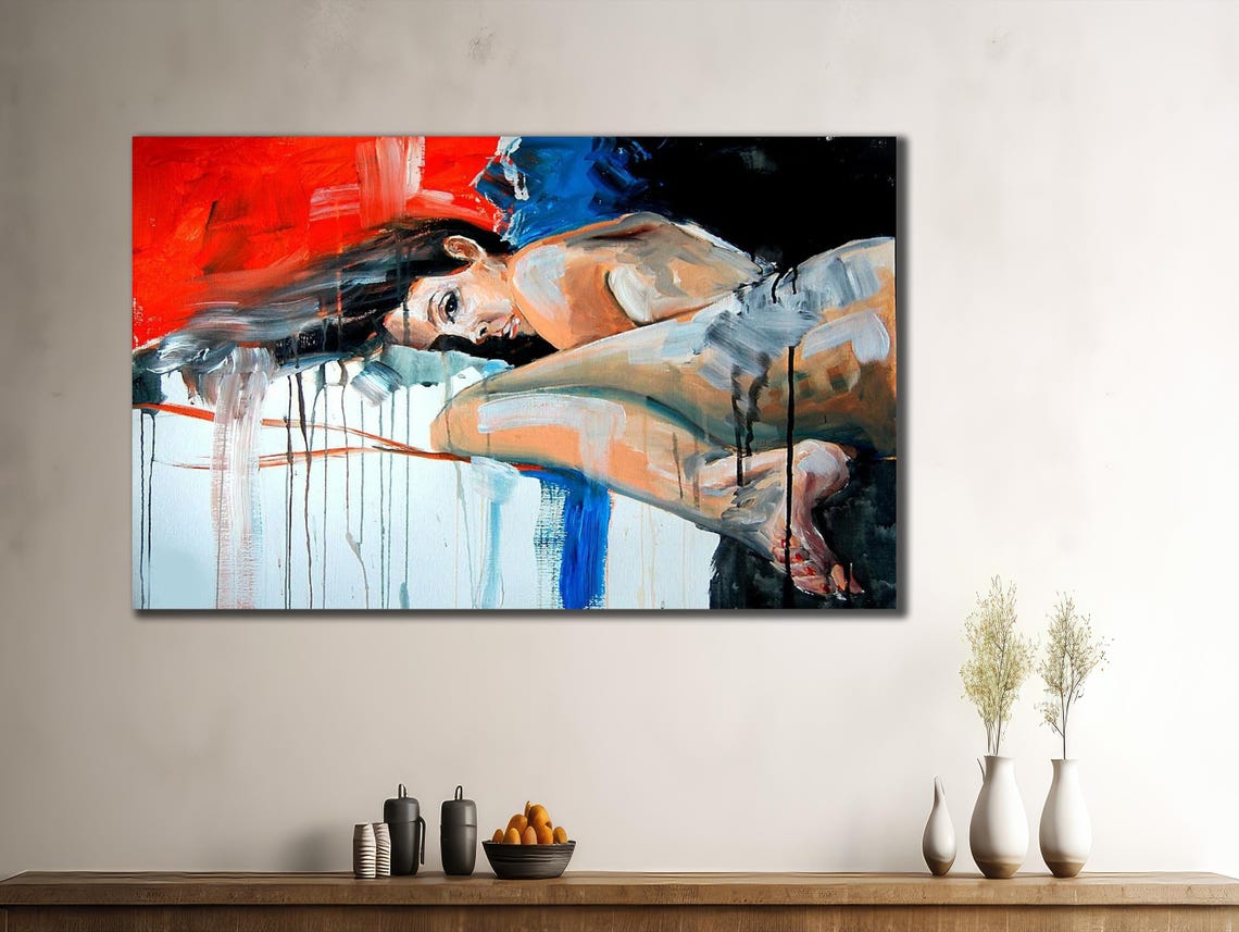 Colorful Naked Prints Nude Painting Art Wall Hanging House Gift Ideas Erotic Bedroom Wall Decor Girl Wall Art Sexy Woman Poste - Image 3