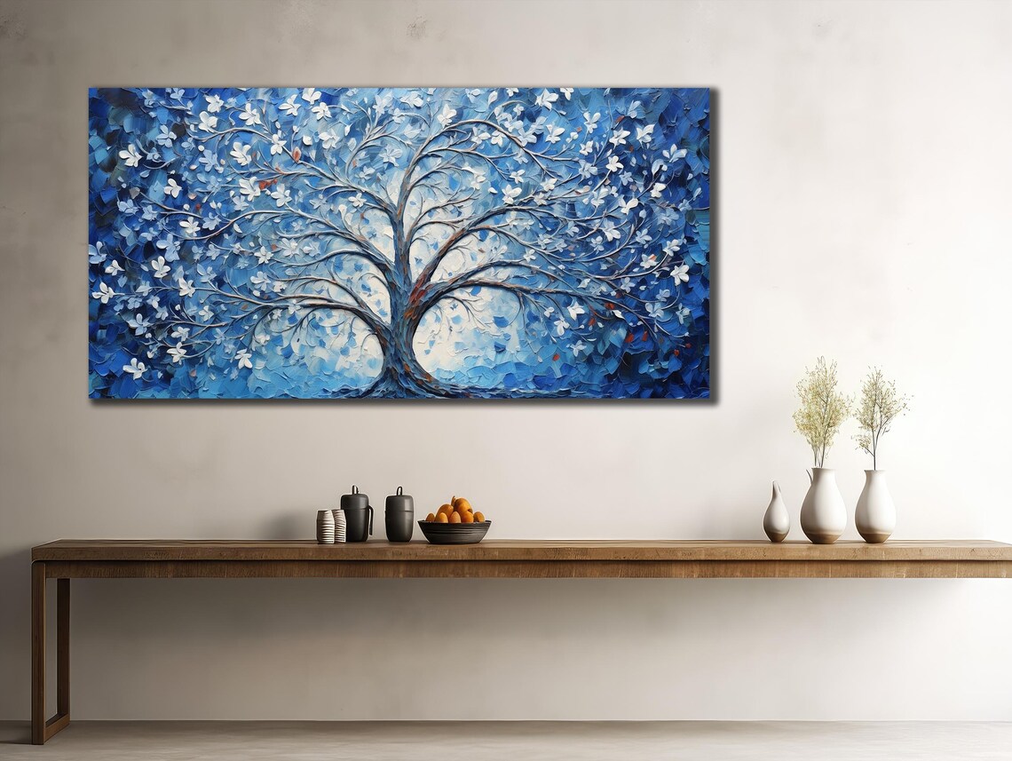 Tree Painting On Tree Wall Art Nature Wall Decor Abstract Tree Painting Luxury Bedroom Wall Decor Modern Office Decor Tree Poster - Image 2
