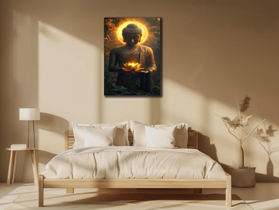 Buddha Prints Asian Painting Wall Decor House Gift Idea Bedroom Wall Decor Yoga Wall Art Spiritual Poster Home Decoration