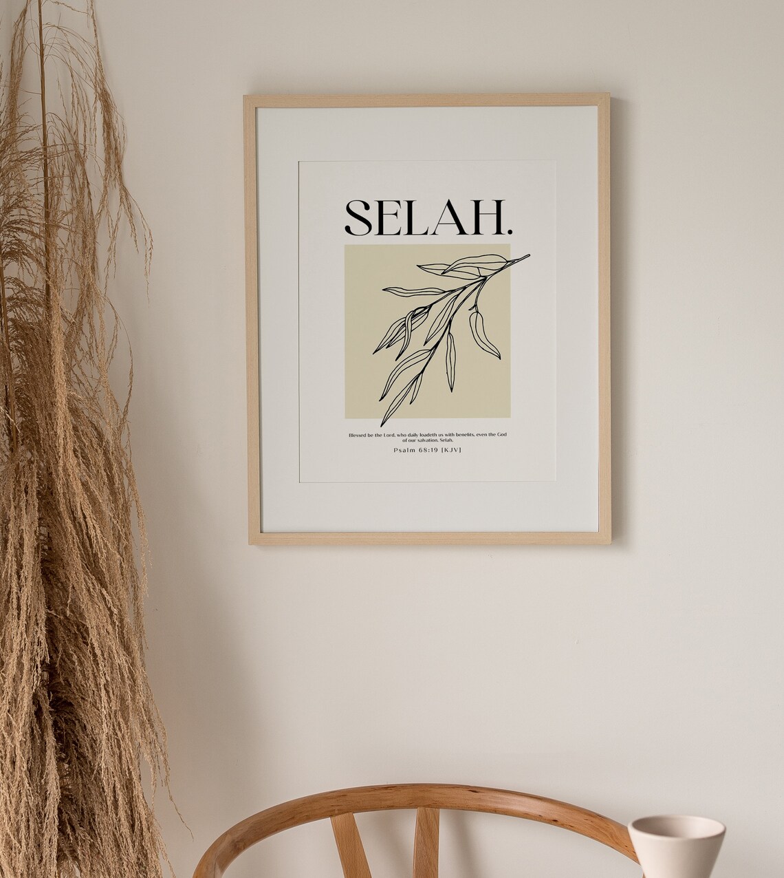 Selah Hebrew Definition Bible Verse Art Print - Image 3