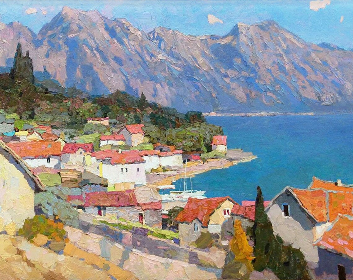 Coastal Seascape Croatia Landscape Art Print - Image 3