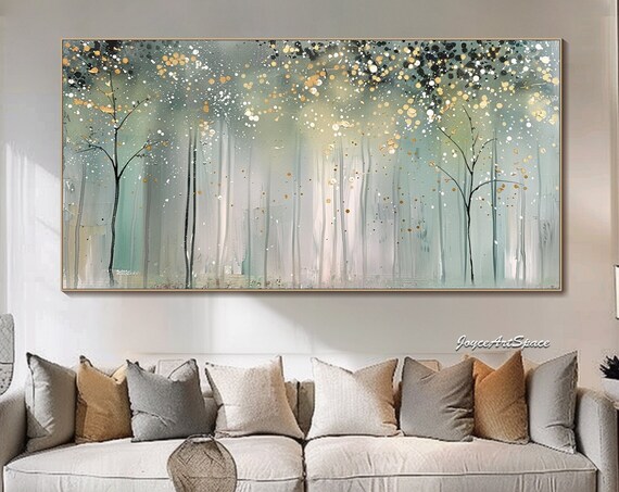Forest Oil Painting, 3D Abstract Boho Art Print