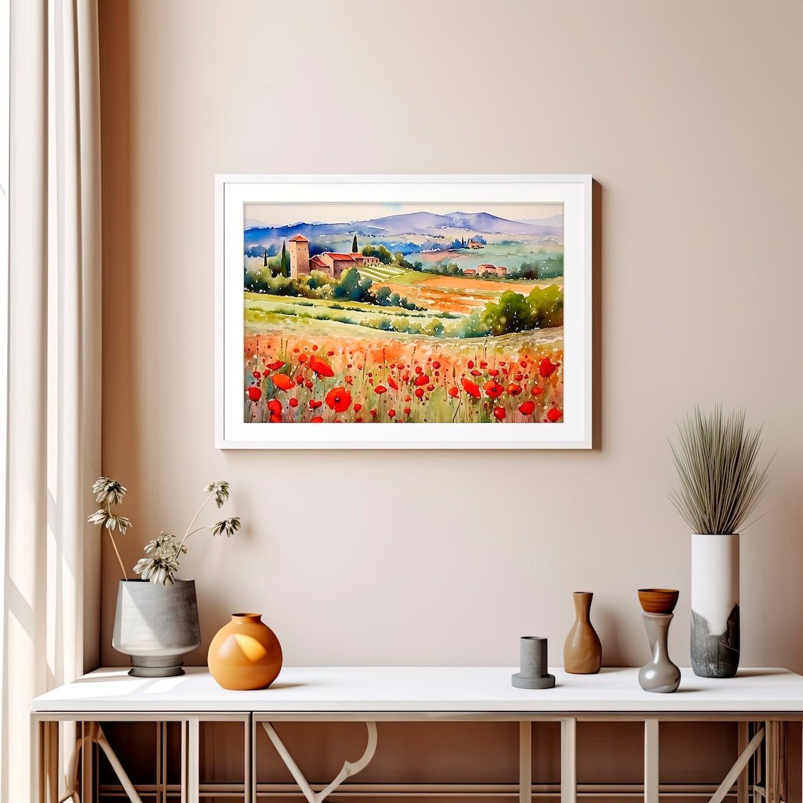 Italian Countryside Watercolor Art Print, Tuscany - Image 5