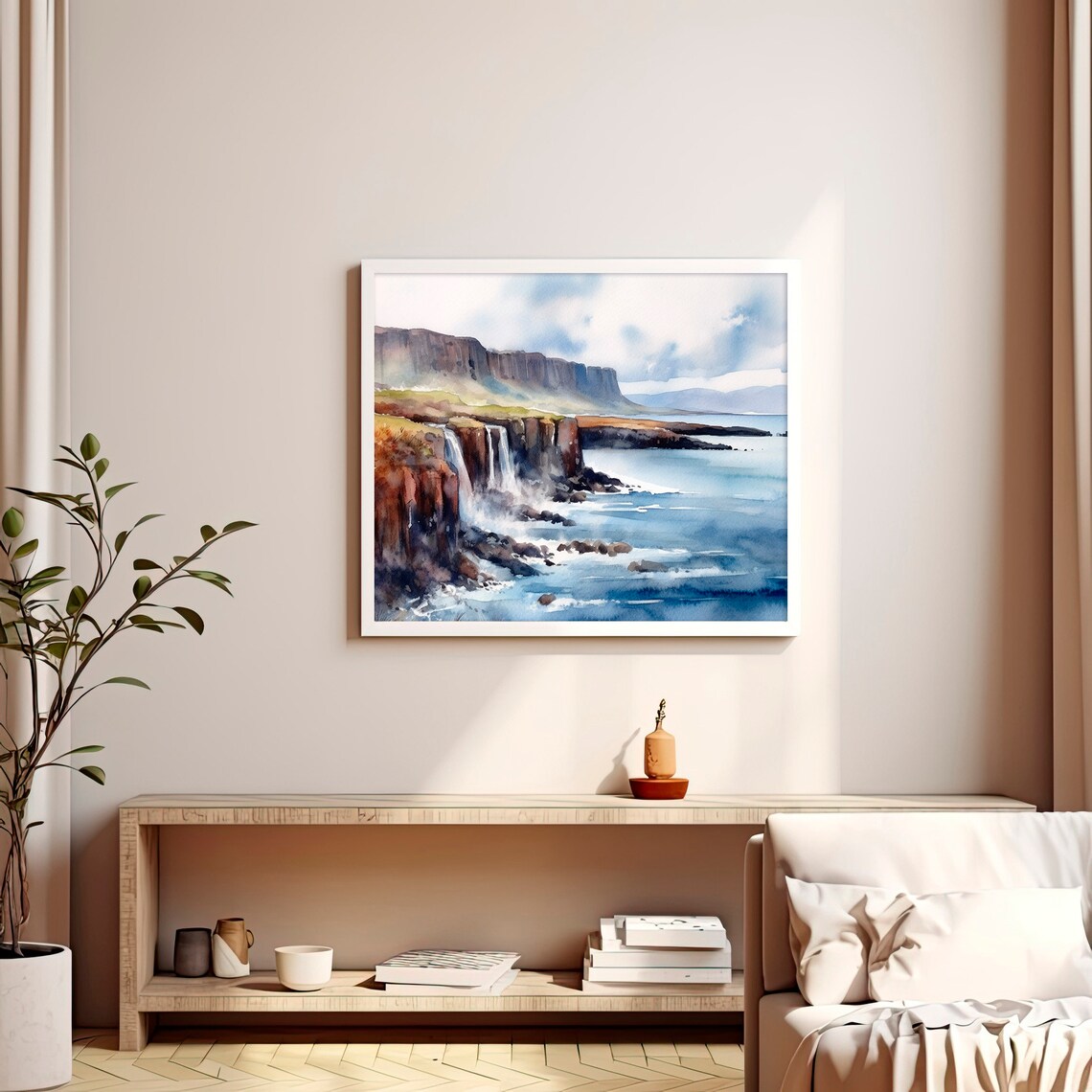 Isle Of Skye Watercolor Art Print, Scotland Seascape - Image 3