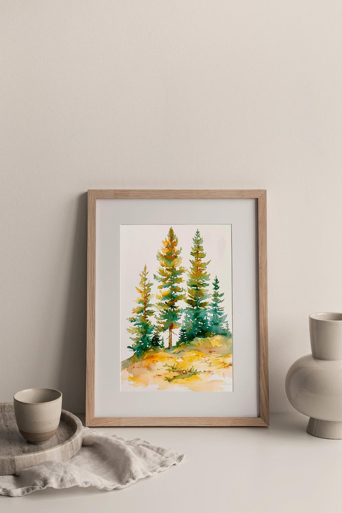 Colorado Pine Forest Evergreen Trees Watercolor Nature Painting Poster - Image 3