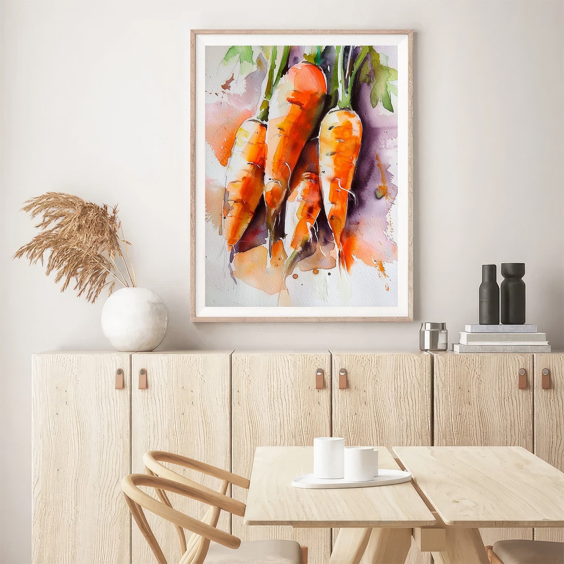 Fresh Carrots Watercolor Rustic Vegetable Garden Kitchen Art Print - Image 5