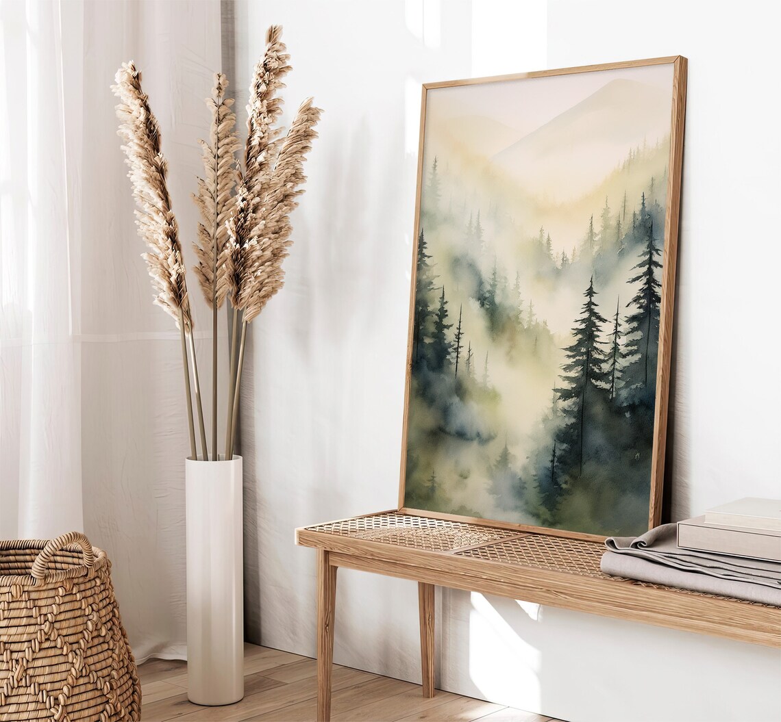 Sierra National Park Watercolor Painting Art Print - Image 2
