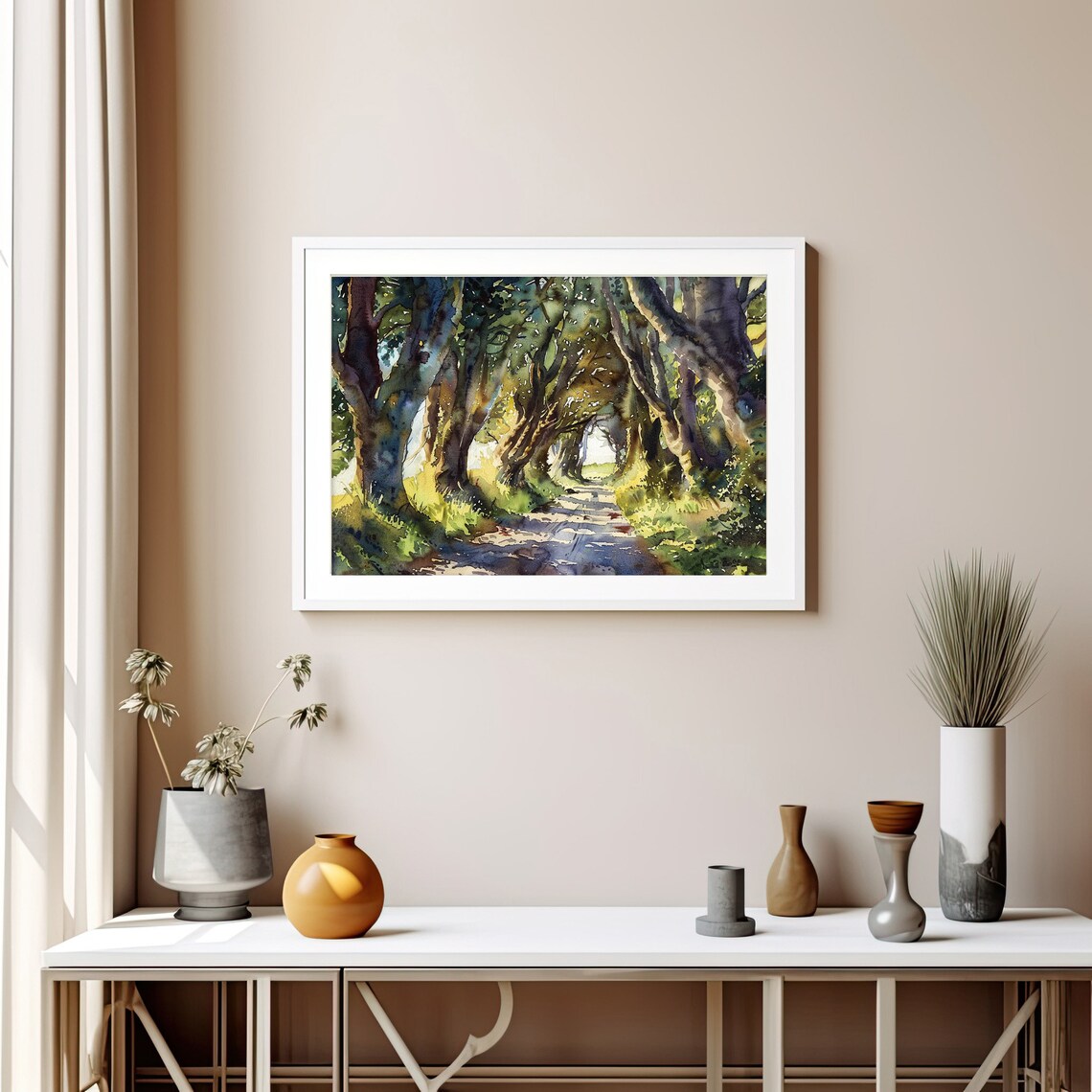 Dark Hedges Watercolor Art Print, Irish Landscape - Image 5