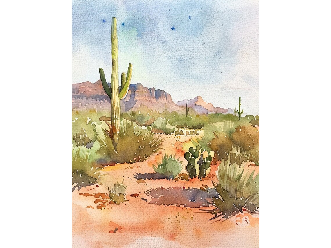 Sedona Arizona Watercolor Landscape Art Print