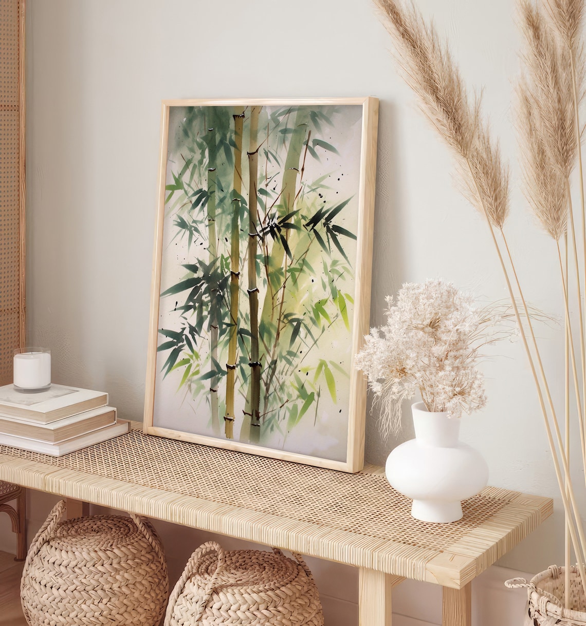 Bamboo Tree Watercolor Art Print, Minimalist Botanical - Image 5