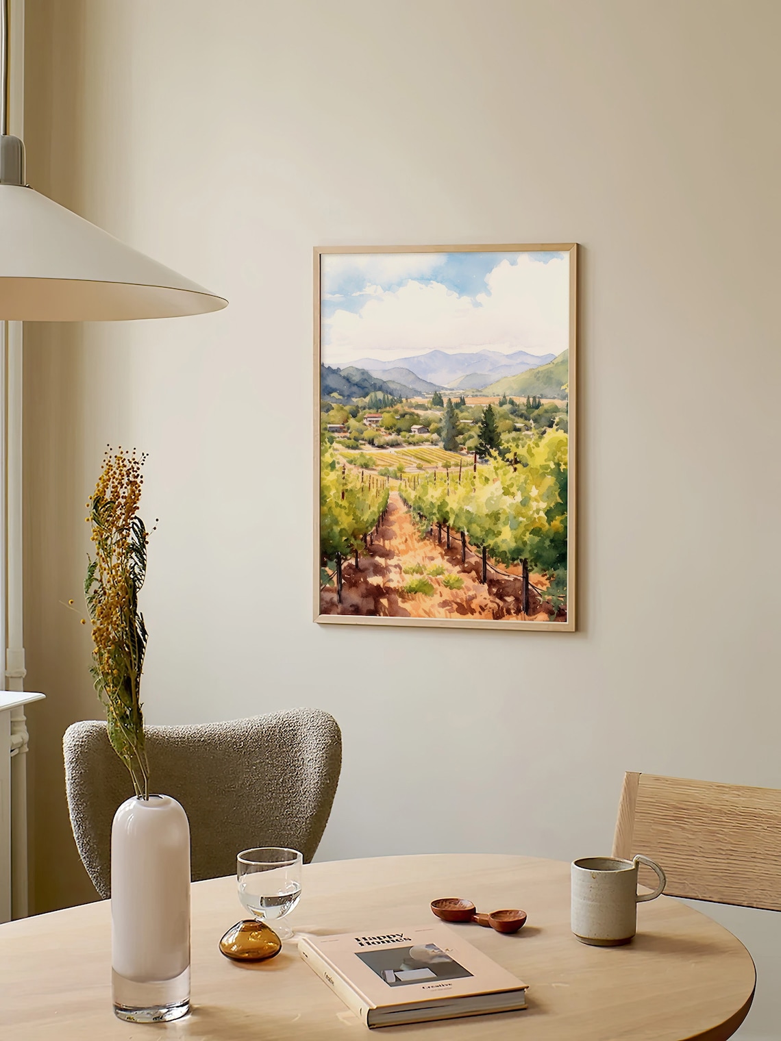 Napa Valley Watercolor Landscape Art Print - Image 2