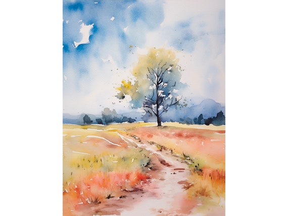 Oak Openings Preserve Watercolor Painting Oak Tree Watercolor Print Ohio Forest Painting Abstract Artwork Rustic Poster By Feelingprints