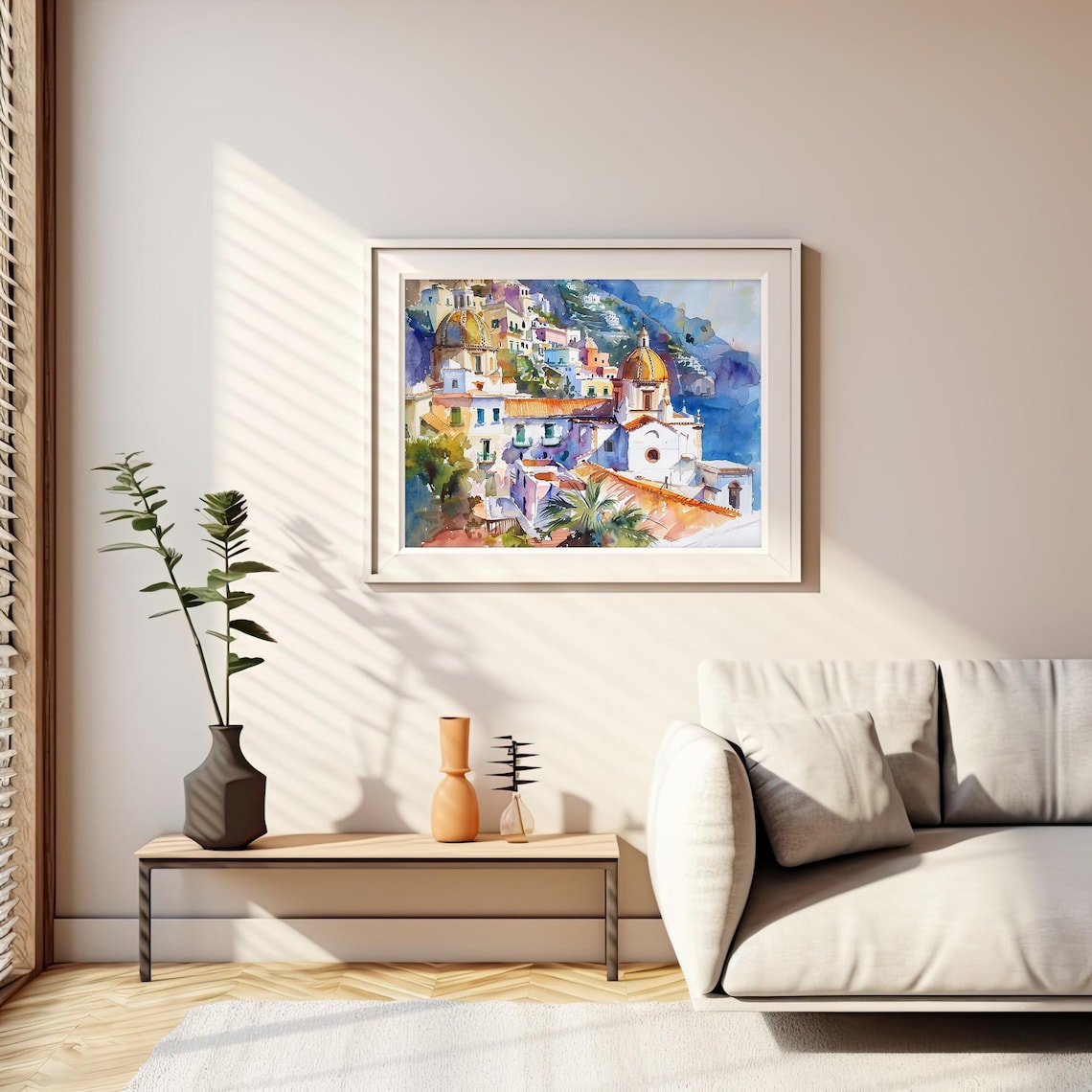 Positano Amalfi Coast Art Print Italian Cityscape Watercolor Art Italy Seascape Wall Art Travel Art Print By Feelingprints - Image 2